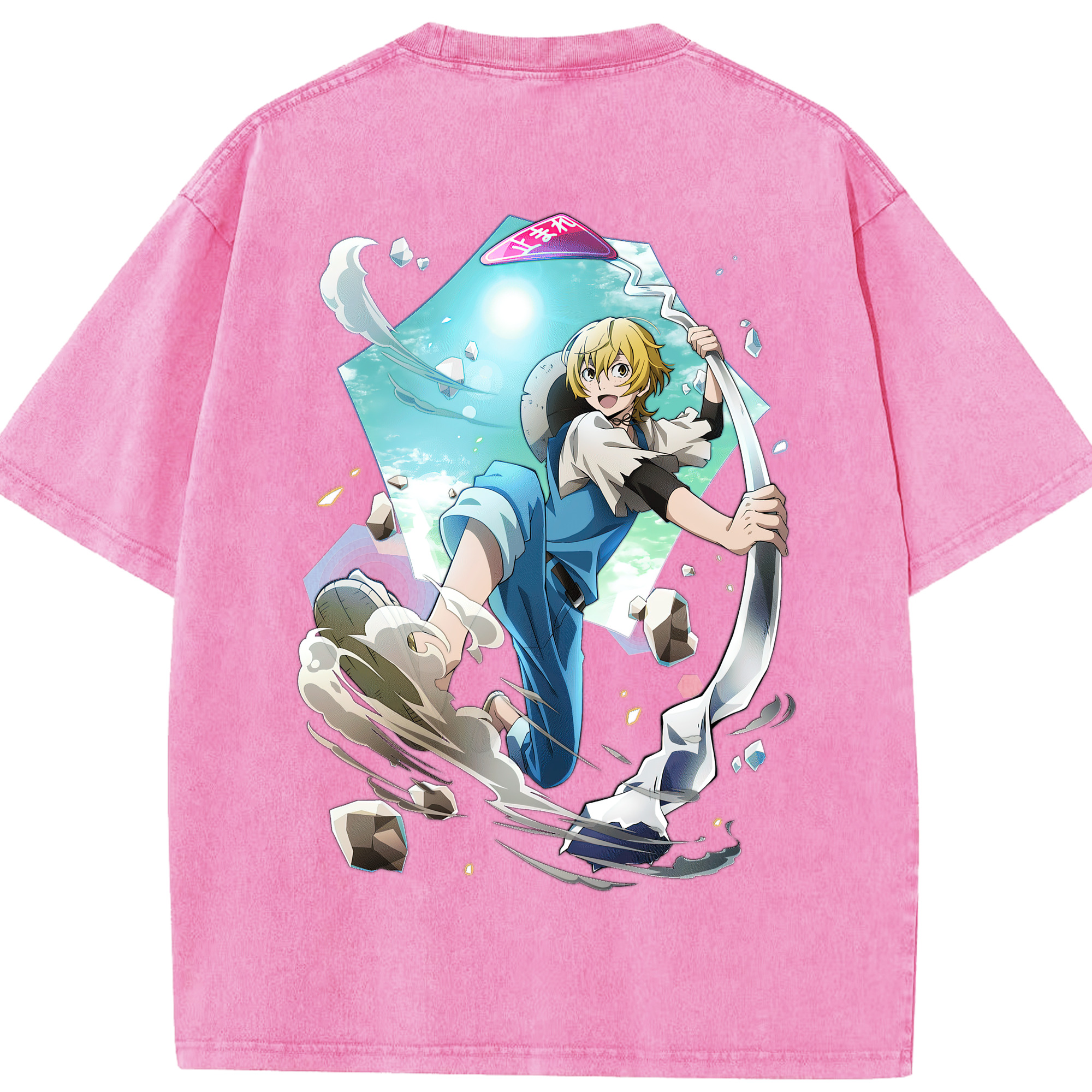 （画像用） 文豪ストレイドッグス Bungo Stray Dogs 綿100% ヴィンテージ風 半袖Tシャツ（背面プリント）